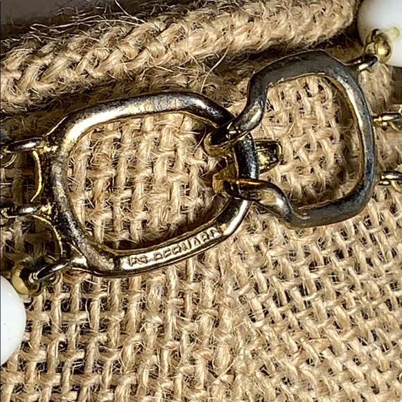 Vtg Les Bernard White Milk Glass Bead N… - Picture 4 of 4